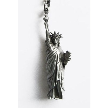 Statua Wolności USA brelok 3D do kluczy zawieszka stare srebro (id: 2316)